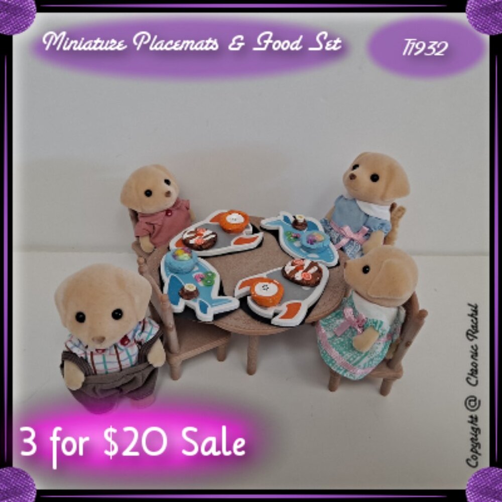 4-Pack Flying Placemat Glued-Together Breakfast Meals